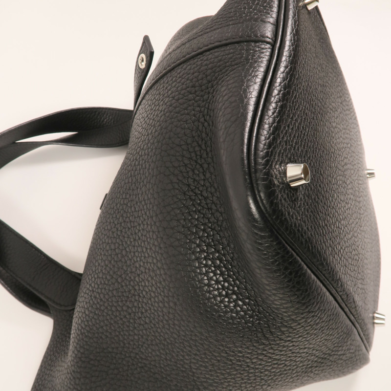 HERMES Clemence皮革Picotin MM銀扣手挽袋-9