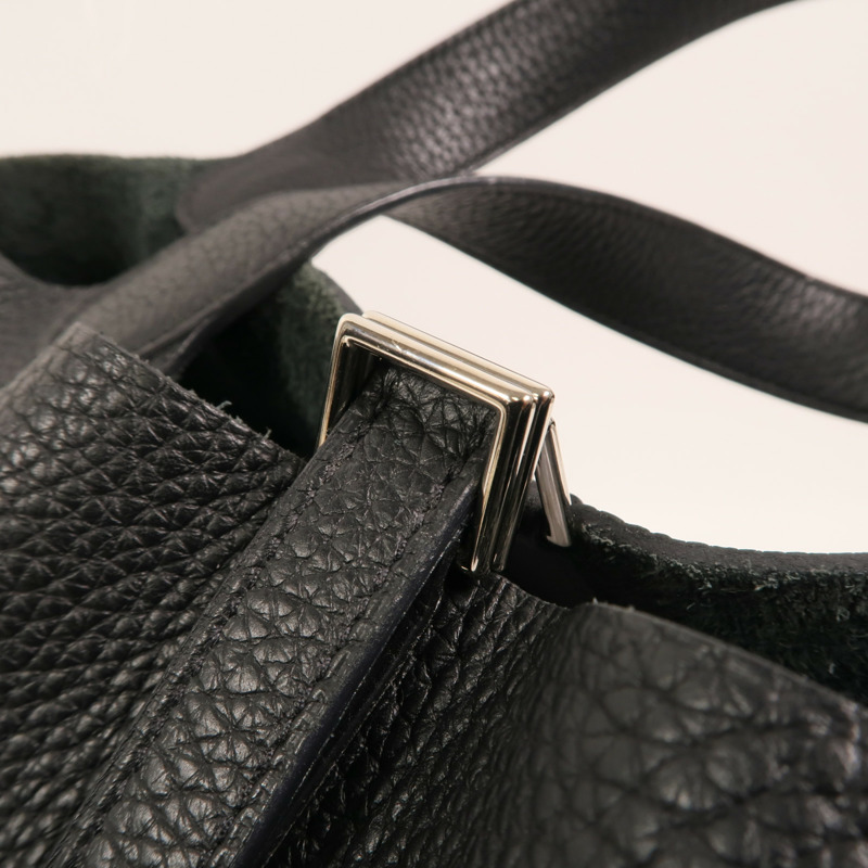 HERMES Clemence皮革Picotin MM銀扣手挽袋-13