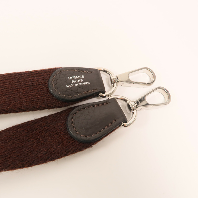 HERMES Clemence皮革Evelyne TPM銀扣肩背袋Ebene-7