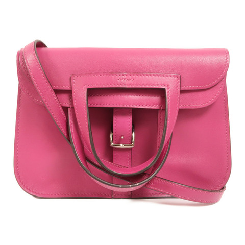 HERMES Swift皮革Mini Halzan銀扣手挽肩背兩用袋