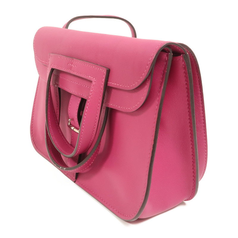 HERMES Swift皮革Mini Halzan銀扣手挽肩背兩用袋-2
