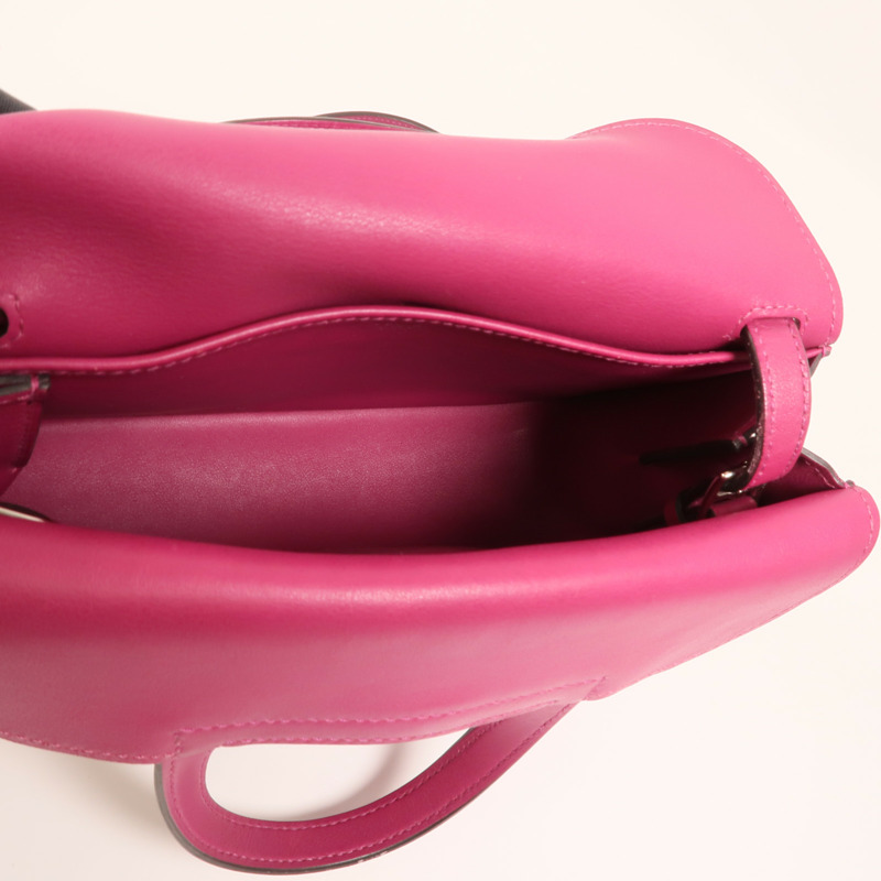 HERMES Swift皮革Mini Halzan銀扣手挽肩背兩用袋-4