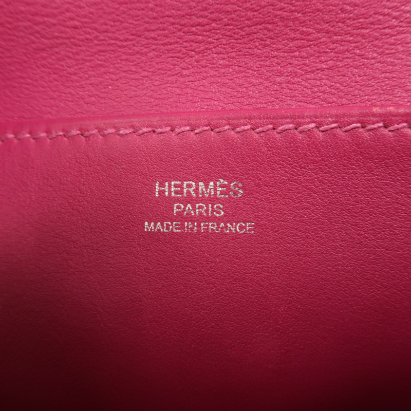 HERMES Swift皮革Mini Halzan銀扣手挽肩背兩用袋-5