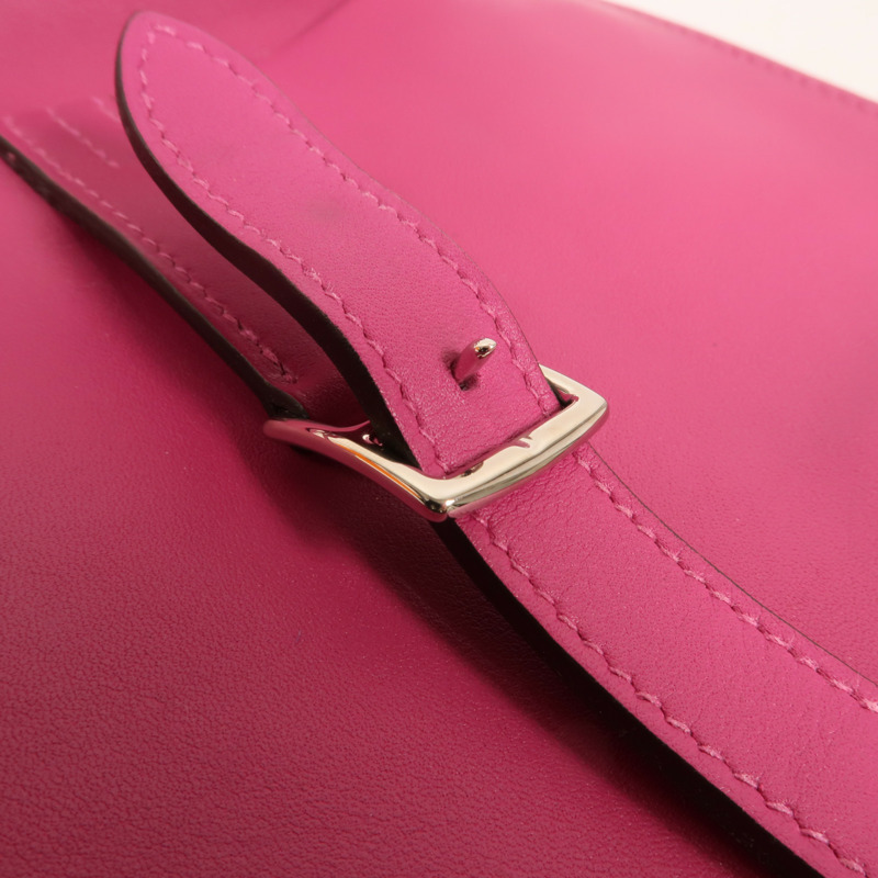 HERMES Swift皮革Mini Halzan銀扣手挽肩背兩用袋-8