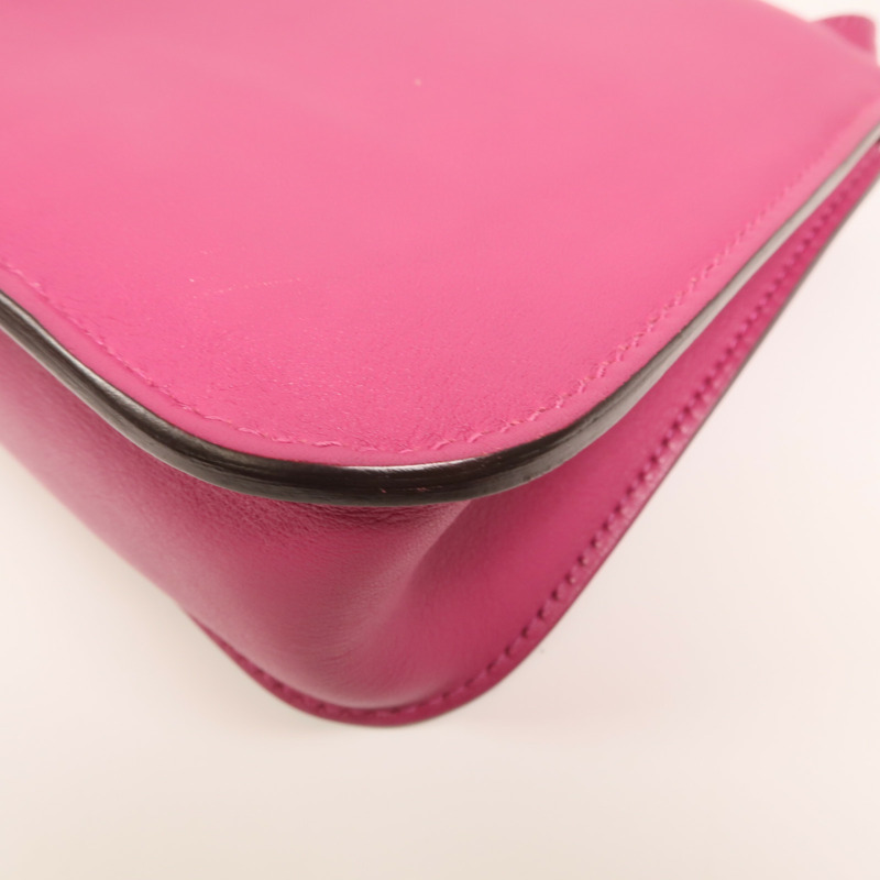 HERMES Swift皮革Mini Halzan銀扣手挽肩背兩用袋-12