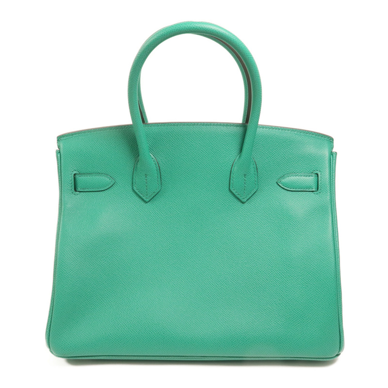 HERMES Epsom皮革Birkin 30銀扣手挽袋Vert Jade-1