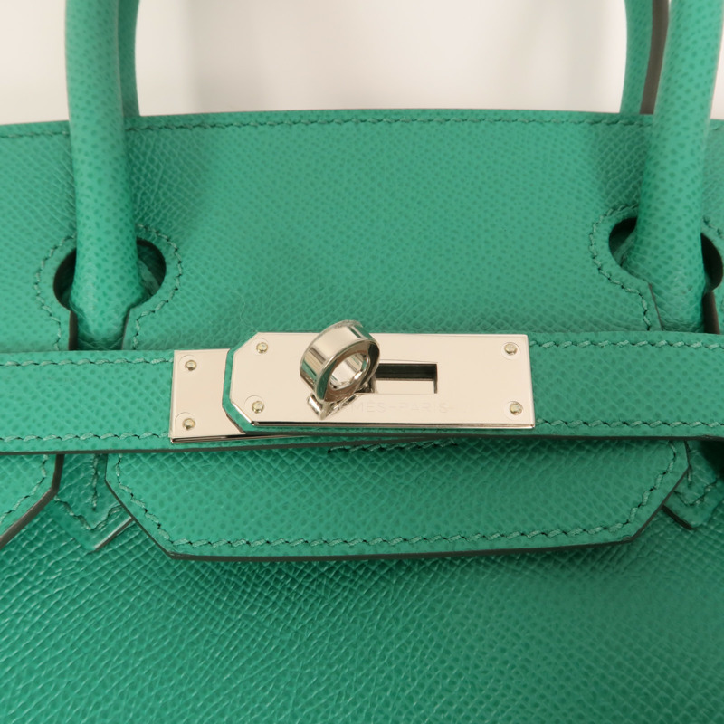 HERMES Epsom皮革Birkin 30銀扣手挽袋Vert Jade-8