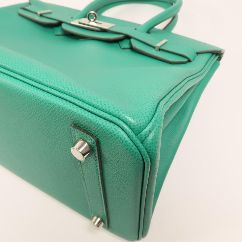 HERMES Epsom皮革Birkin 30銀扣手挽袋Vert Jade-11