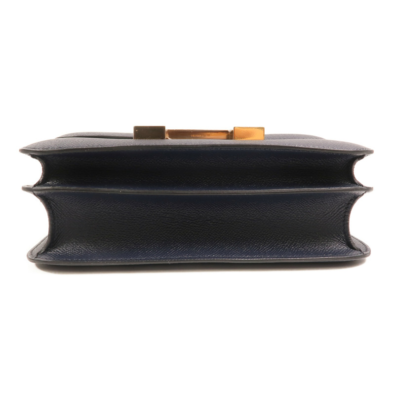 HERMES Epsom皮革Constance24金扣肩背袋Bleu Indigo-3