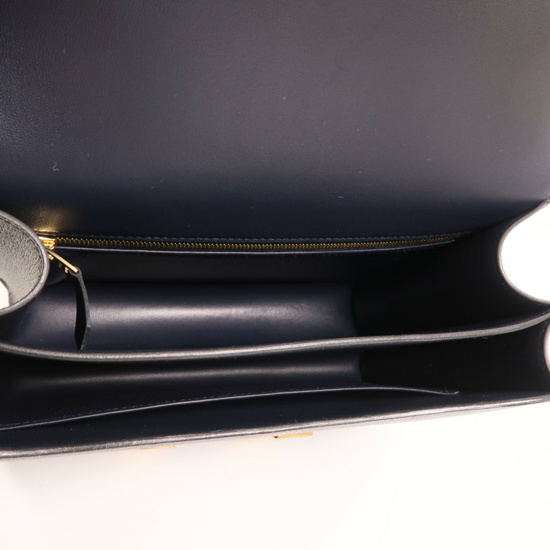 HERMES Epsom皮革Constance24金扣肩背袋Bleu Indigo-4
