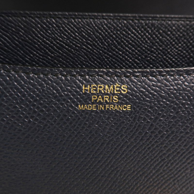 HERMES Epsom皮革Constance24金扣肩背袋Bleu Indigo-5