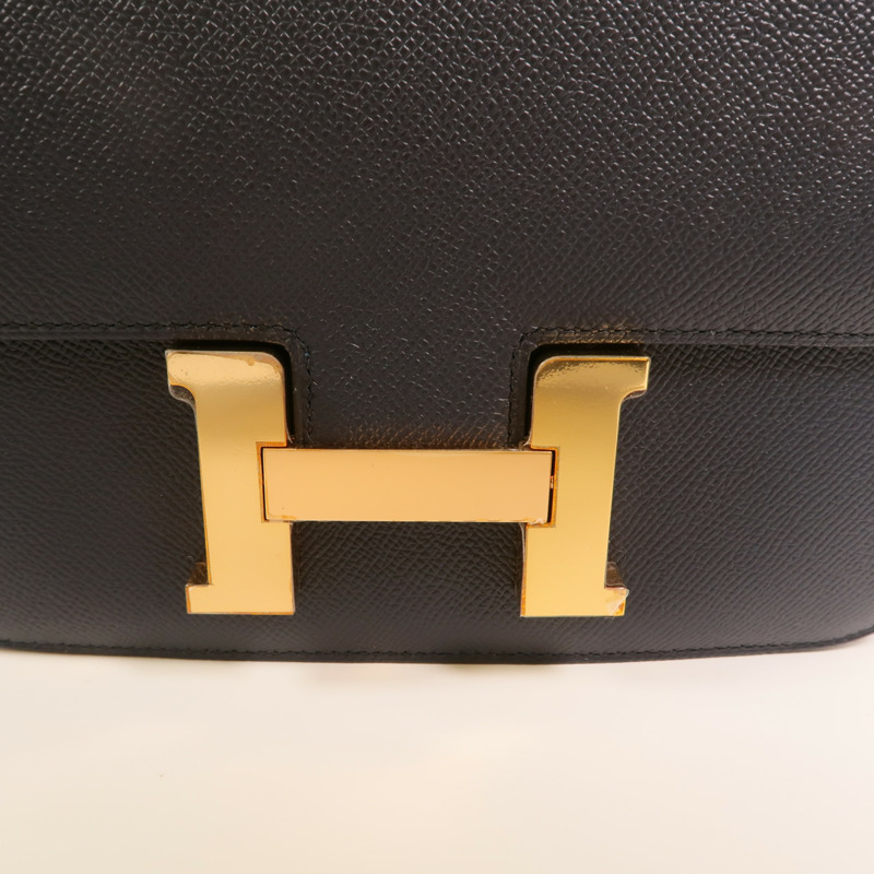 HERMES Epsom皮革Constance24金扣肩背袋Bleu Indigo-7
