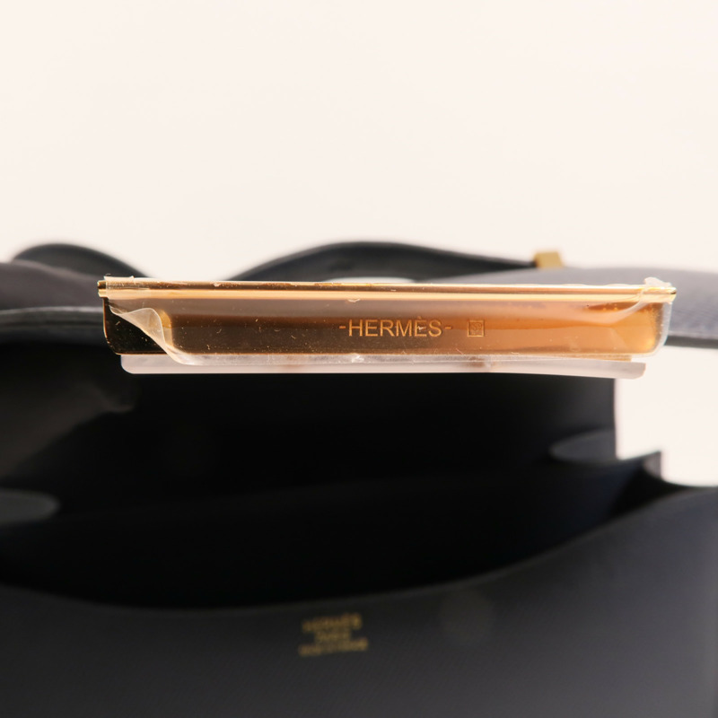 HERMES Epsom皮革Constance24金扣肩背袋Bleu Indigo-8