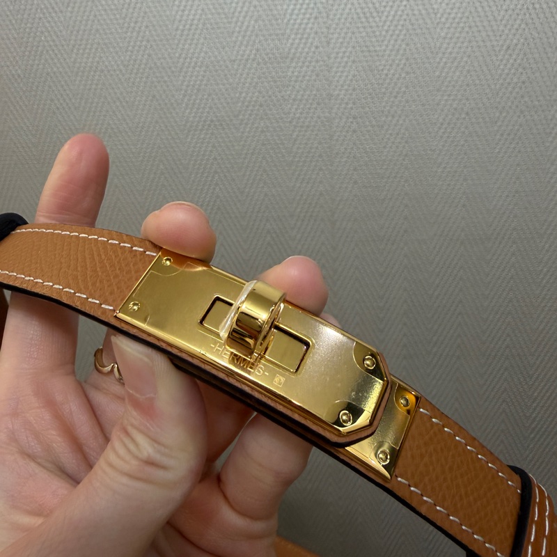 Hermes 37金棕Epsom金釦Kelly 18腰帶-1
