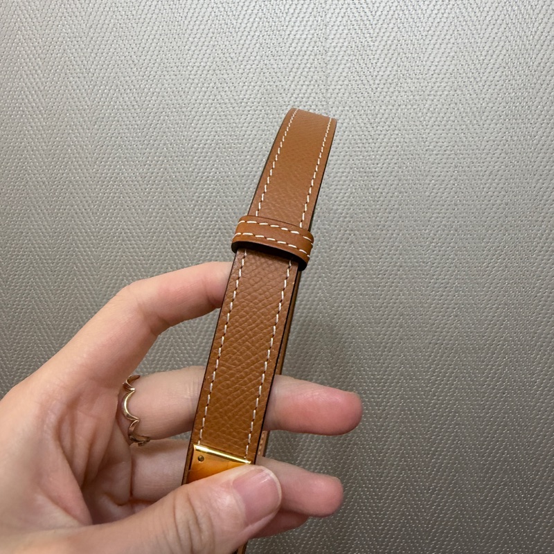 Hermes 37金棕Epsom金釦Kelly 18腰帶-3