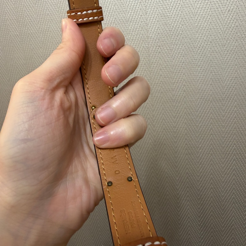 Hermes 37金棕Epsom金釦Kelly 18腰帶-7