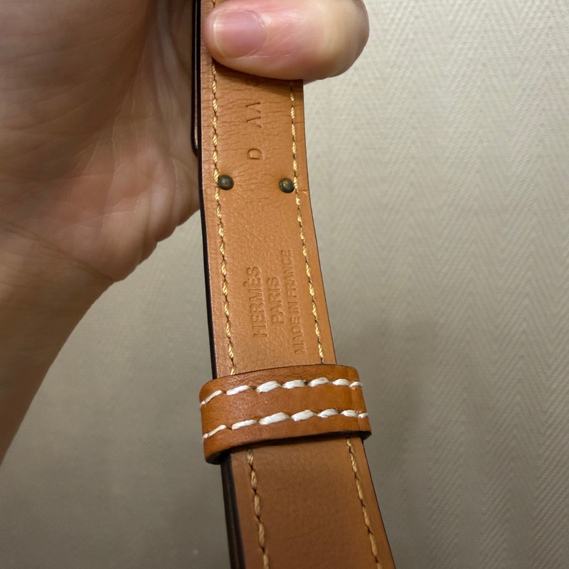 Hermes 37金棕Epsom金釦Kelly 18腰帶-8