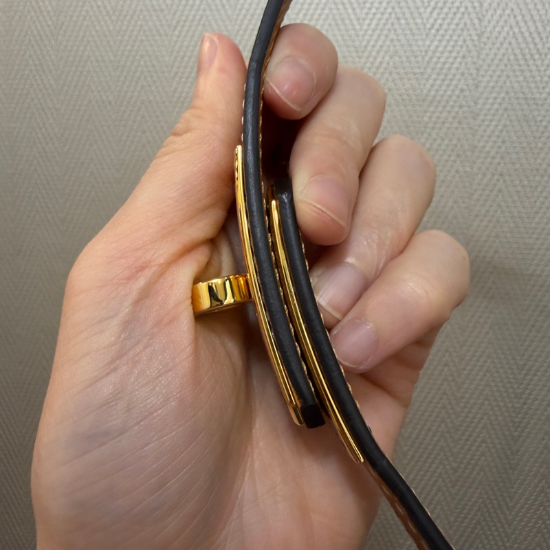 Hermes 37金棕Epsom金釦Kelly 18腰帶-12