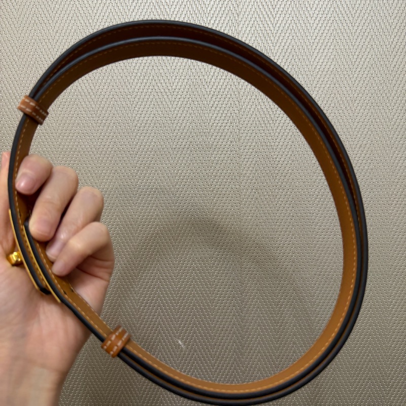 Hermes 37金棕Epsom金釦Kelly 18腰帶-13