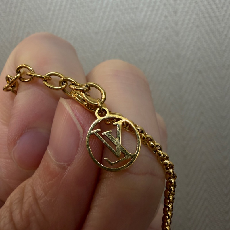 LV 金色圓圈滿鑽Louis by night手鍊M00758-3