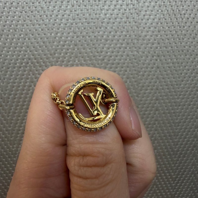 LV 金色圓圈滿鑽Louis by night手鍊M00758-6