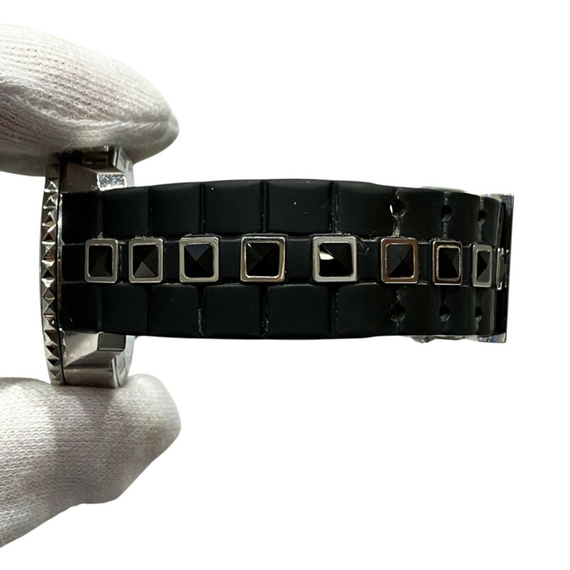 迪奧水晶計時日期腕錶，102.6克，不鏽鋼橡膠錶殼，石英機芯，黑色錶盤，CD114317，免運費-8