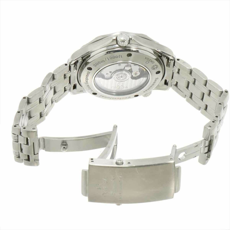 歐米茄海馬系列專業300公尺GMT腕錶 2535 80 男士腕錶，附日期顯示，海軍藍錶盤，自動機械錶-4