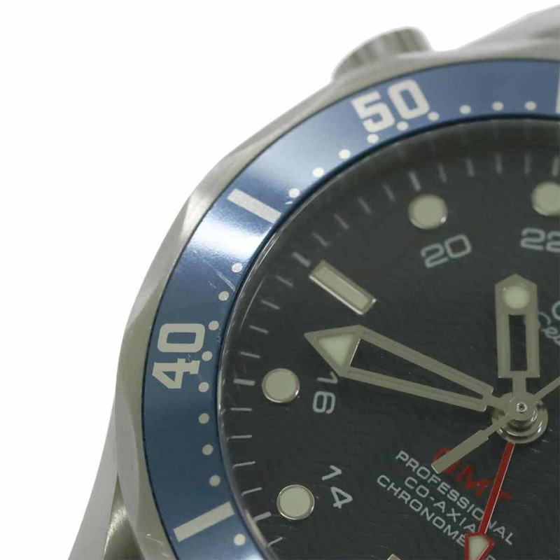 歐米茄海馬系列專業300公尺GMT腕錶 2535 80 男士腕錶，附日期顯示，海軍藍錶盤，自動機械錶-7