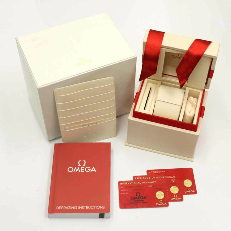 歐米茄星座系列 123 20 27 60 52 001 女士腕錶，鑲嵌 12 顆鑽石，銀質及 18K 黃金自動上鍊錶殼。-1