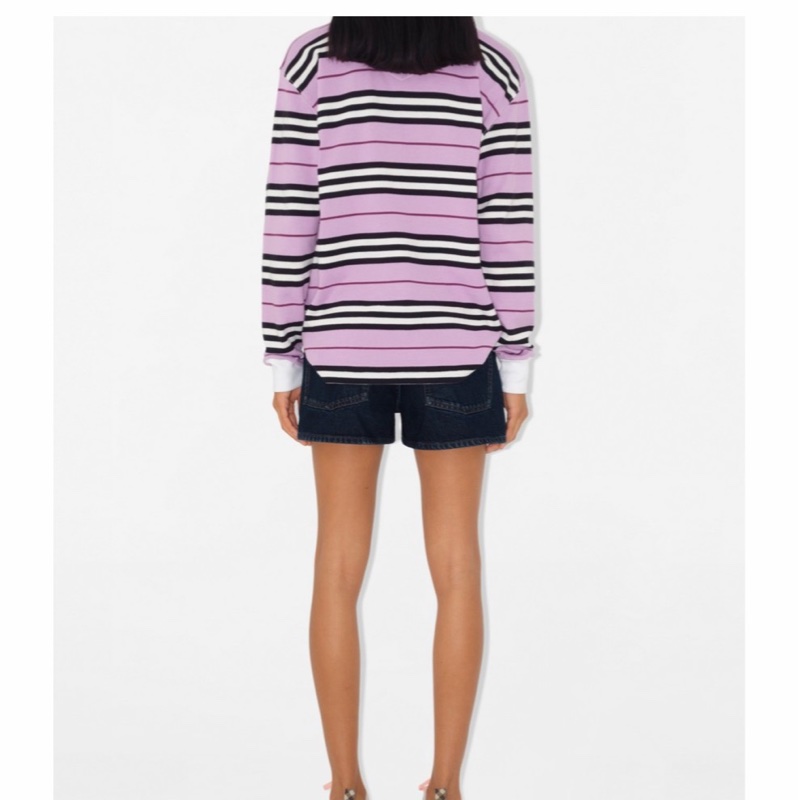Burberry 女士 長袖條紋棉質 Polo 衫XS S M碼-2