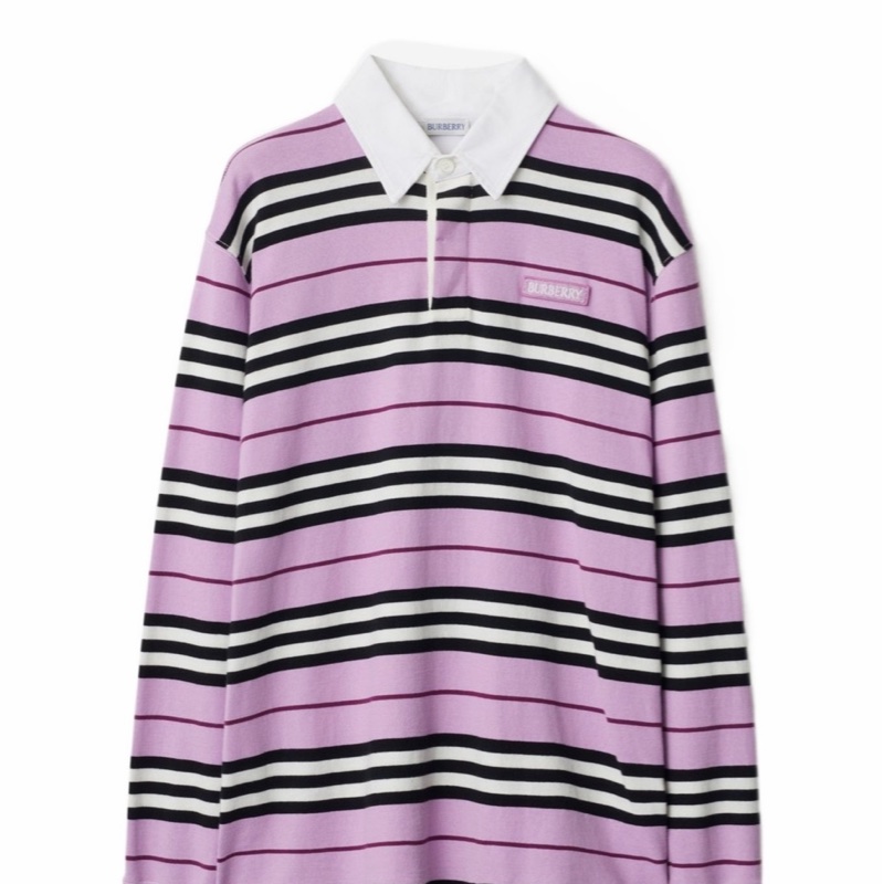 Burberry 女士 長袖條紋棉質 Polo 衫XS S M碼-4