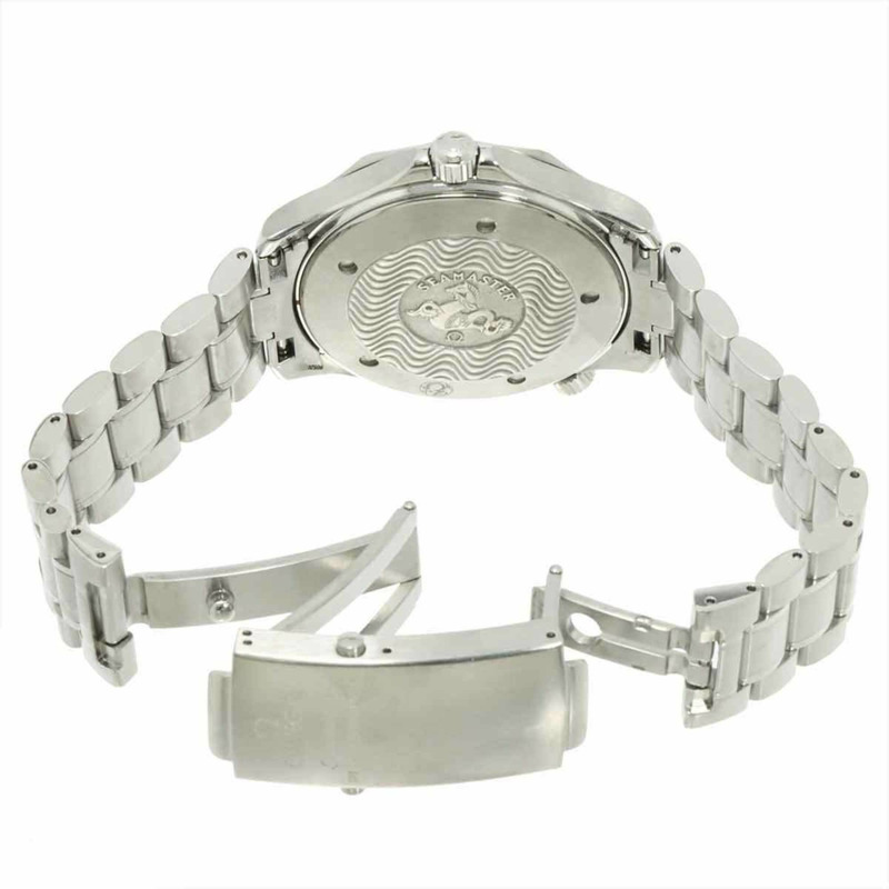 歐米茄海馬300專業潛水錶 2265 80 男士腕錶,附日期顯示,海軍藍錶盤,石英機芯-4