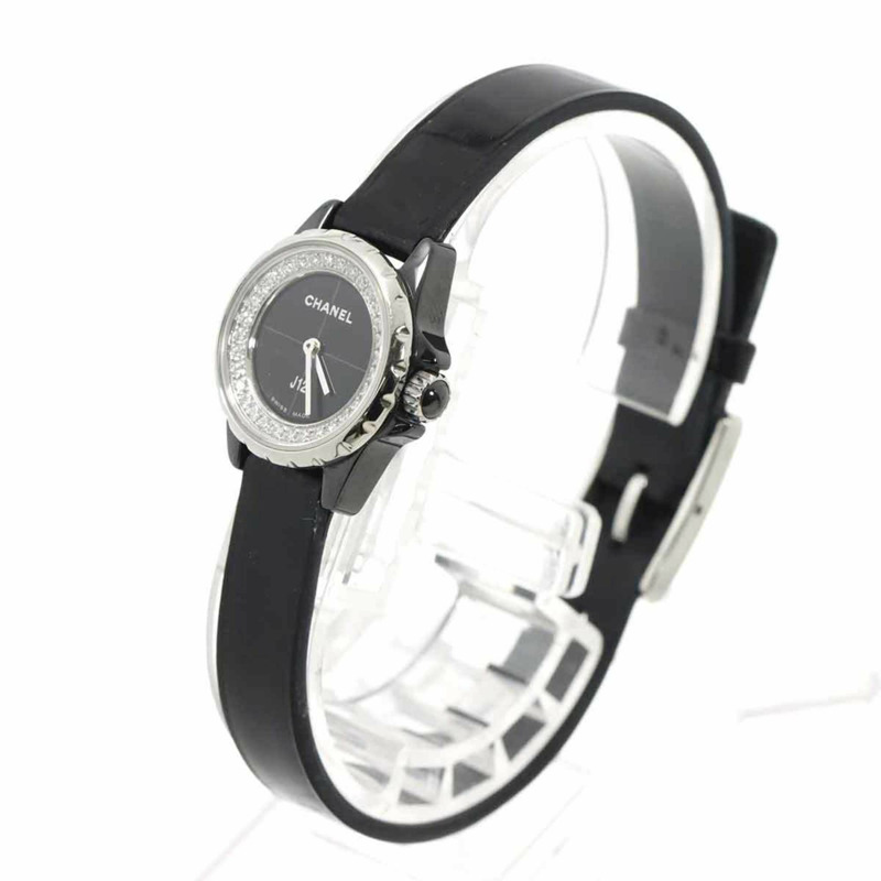 香奈兒 J12 XS H4663 女士鑲鑽錶圈黑色陶瓷石英腕錶-2