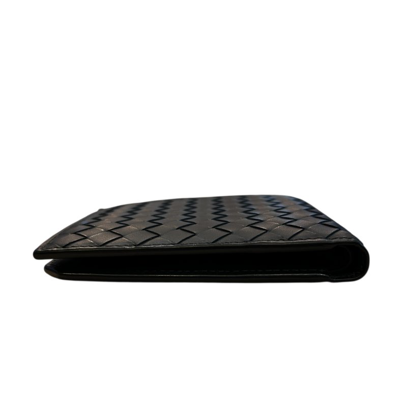 BV黑色編織對折短夾-2