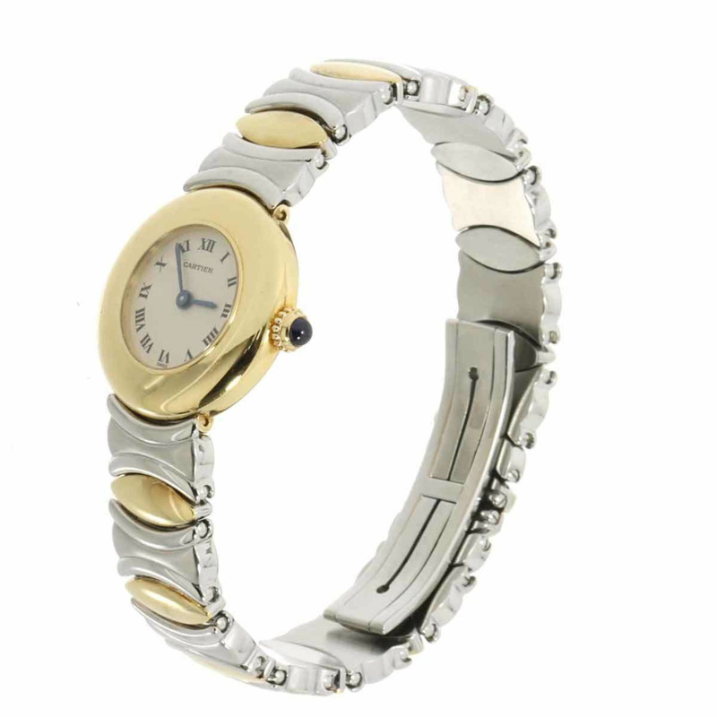 卡地亞 Colisee Belle Epoque 雙色腕錶 W40001F2 女士象牙色 18K 黃金石英錶-2