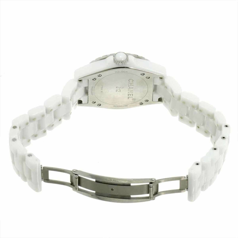 香奈兒 J12 365 H3837 男士腕錶,附日期顯示,銀色和白色陶瓷錶殼,自動上鍊機芯-3