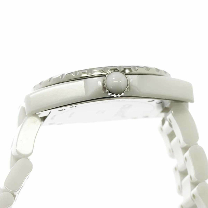 香奈兒 J12 365 H3837 男士腕錶,附日期顯示,銀色和白色陶瓷錶殼,自動上鍊機芯-4