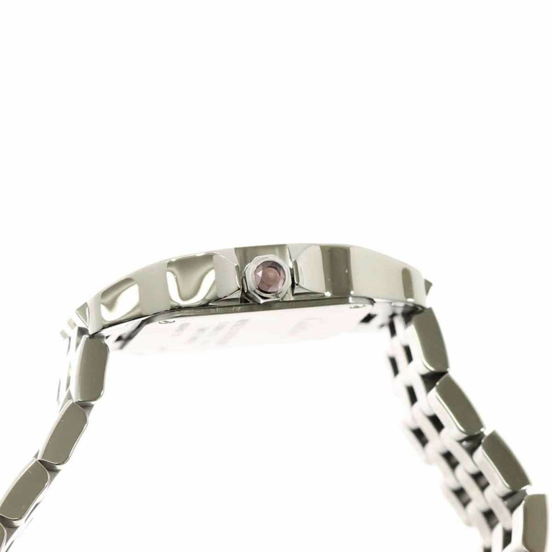 卡地亞 Santos Demoiselle SM W25075Z5 女士粉紅貝殼石英腕錶-6