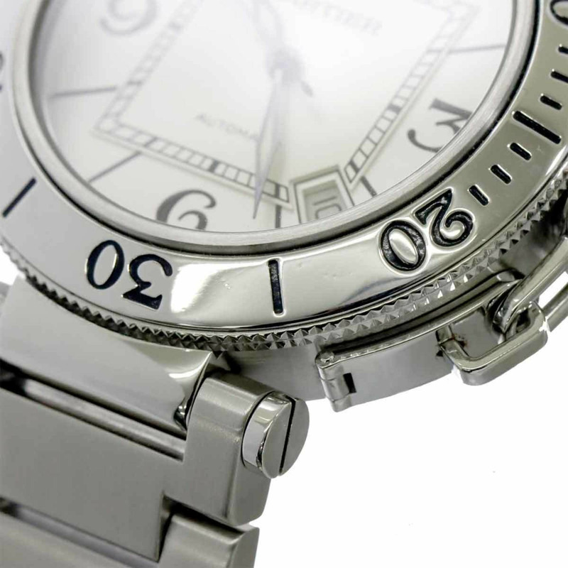 卡地亞 Pasha Seatimer W31080M7 男士腕錶,附日期顯示,銀色,自動上鍊機芯-6