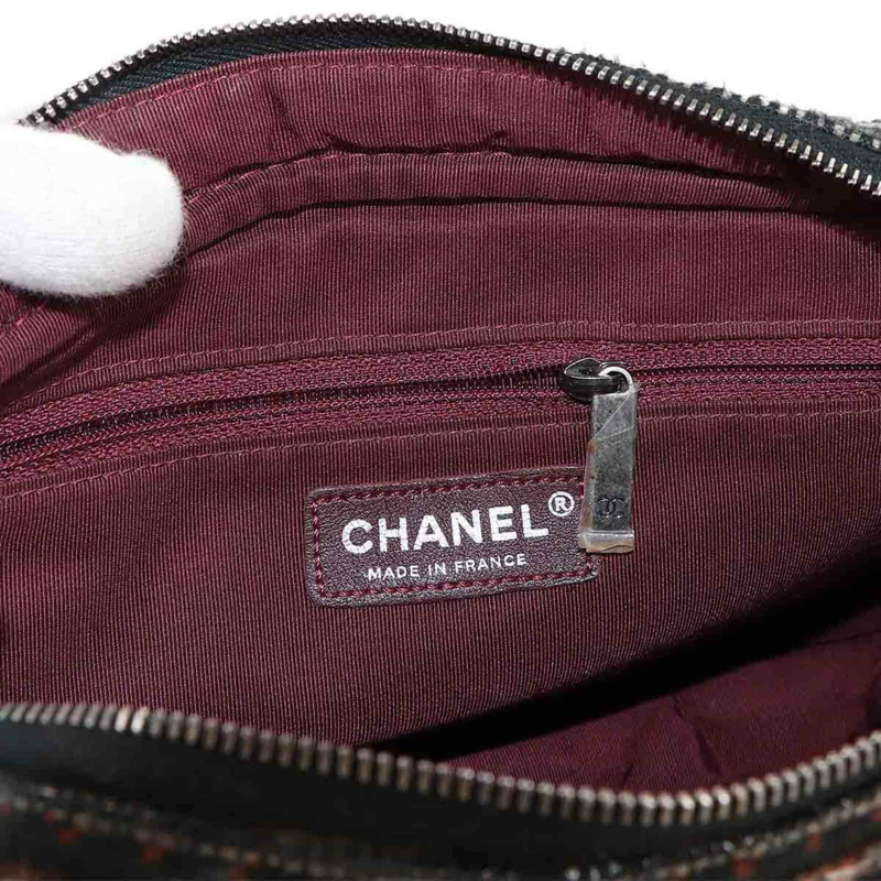 香奈兒 Coco Mark 鏈條肩背包,斜紋軟呢和皮革材質,多色-6