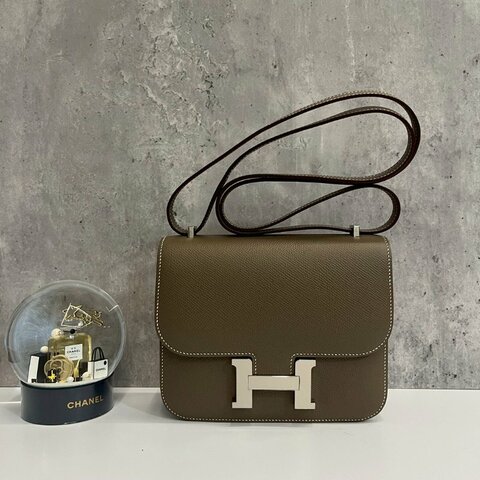 Hermes Mini Constance 康康19 大象灰 銀釦 全新閒置