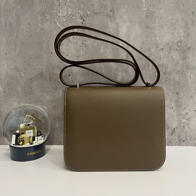 Hermes Mini Constance 康康19 大象灰 銀釦 全新閒置-1