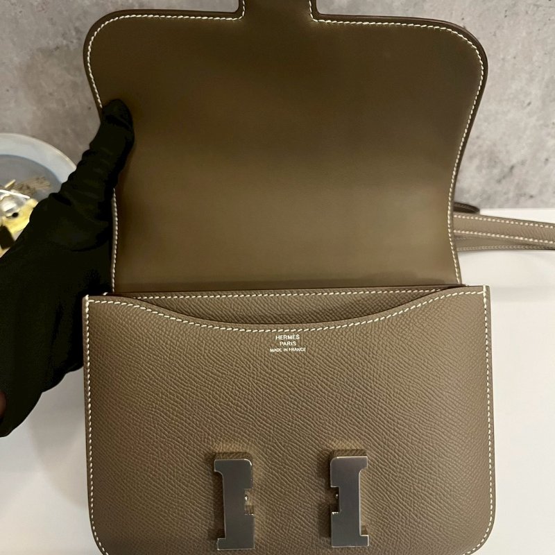 Hermes Mini Constance 康康19 大象灰 銀釦 全新閒置-7