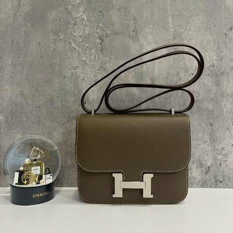Hermes Mini Constance 康康19 大象灰 銀釦 全新閒置