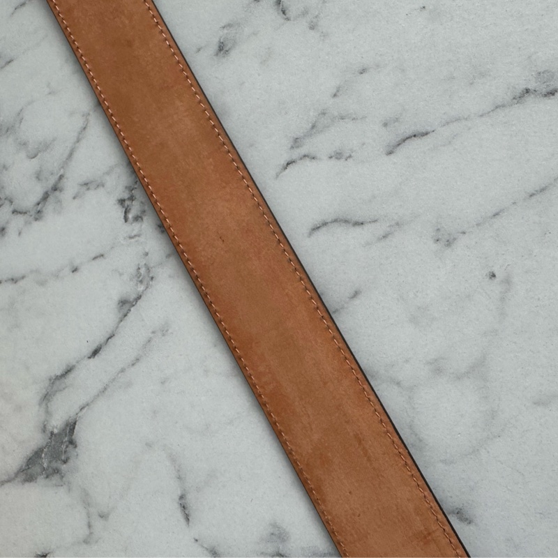 LV棋盤格金釦皮帶85cm-11