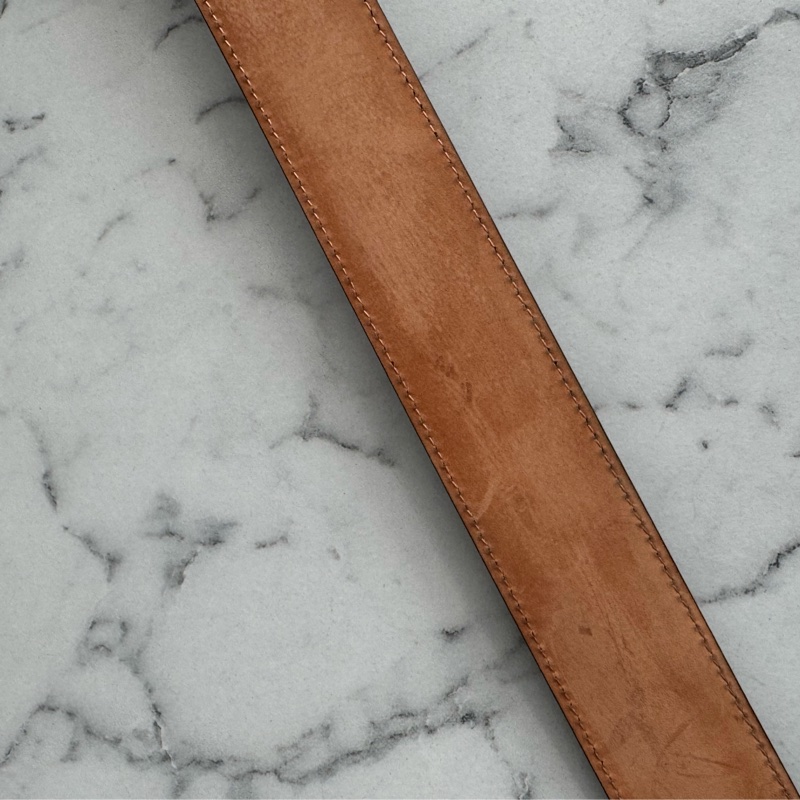 LV棋盤格金釦皮帶85cm-14