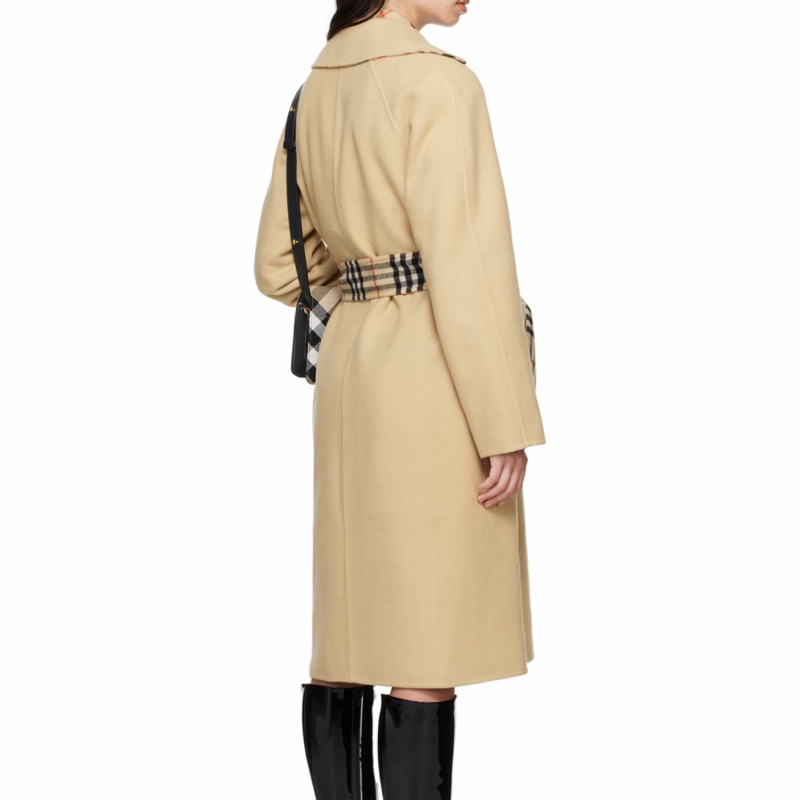 Burberry 女士 雙面兩穿長款羊毛大衣UK-4 UK-6碼-2
