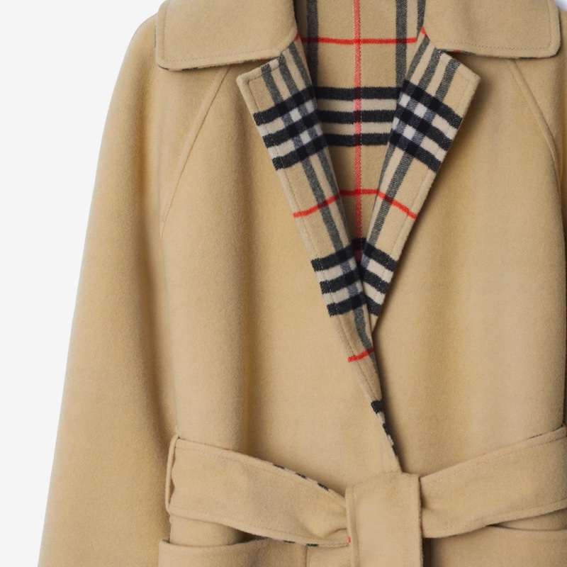Burberry 女士 雙面兩穿長款羊毛大衣UK-4 UK-6碼-3