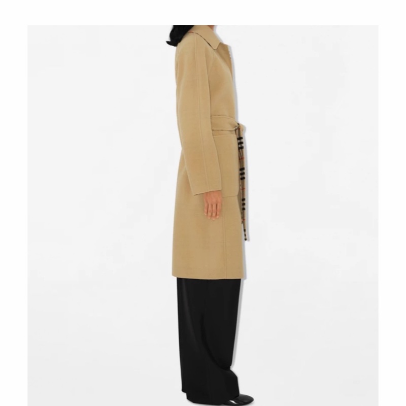 Burberry 女士 雙面兩穿長款羊毛大衣UK-4 UK-6碼-4