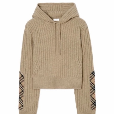 Burberry 女士 格子圖案羊毛羊絨連帽衫XXS XS S M L XL碼